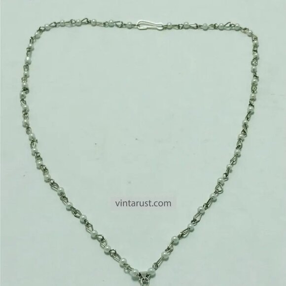 Handmade Clear Quartz Pendant Necklace with Delicate Pearl Chain, Stylish Unisex - Picture 7 of 14